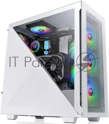 Компьютерный корпус Thermaltake Divider 300 TG ARGb белый без БП ATX 2x120мм 2xUSB 3.0 audio front door bott PSU