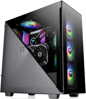Компьютерный корпус Thermaltake Divider 300 TG ARGb черный без БП ATX 2x120мм 2xUSB 3.0 audio front door bott PSU