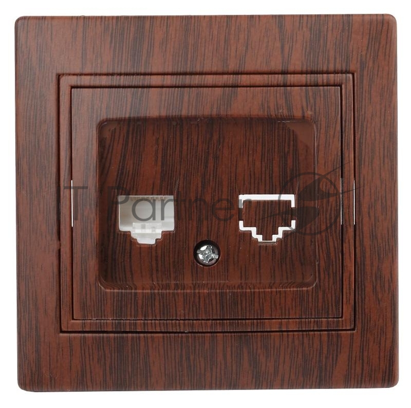 Розетка Intro информационная RJ45, IP20, СУ, Plano, венге (10/200/2400) 1-303-10