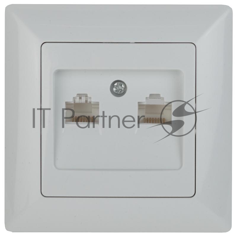 Розетка Intro информационная 2xRJ45, СУ, Solo, белый (10/200/2400) 4-304-01