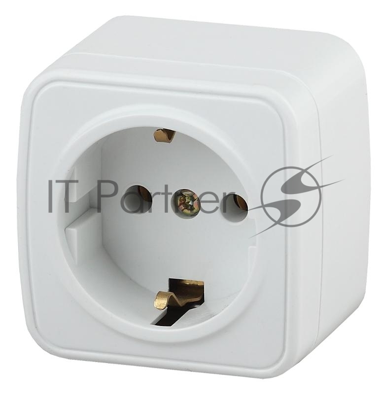 Розетка Intro 2P+E Schuko, 16А-250В, IP20, ОУ, Polo, белый (16/320/3840) 3-202-01