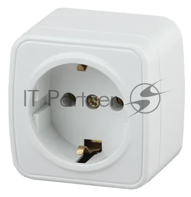 Розетка Intro 2P+E Schuko, 16А-250В, IP20, ОУ, Polo, белый (16/320/3840) 3-202-01