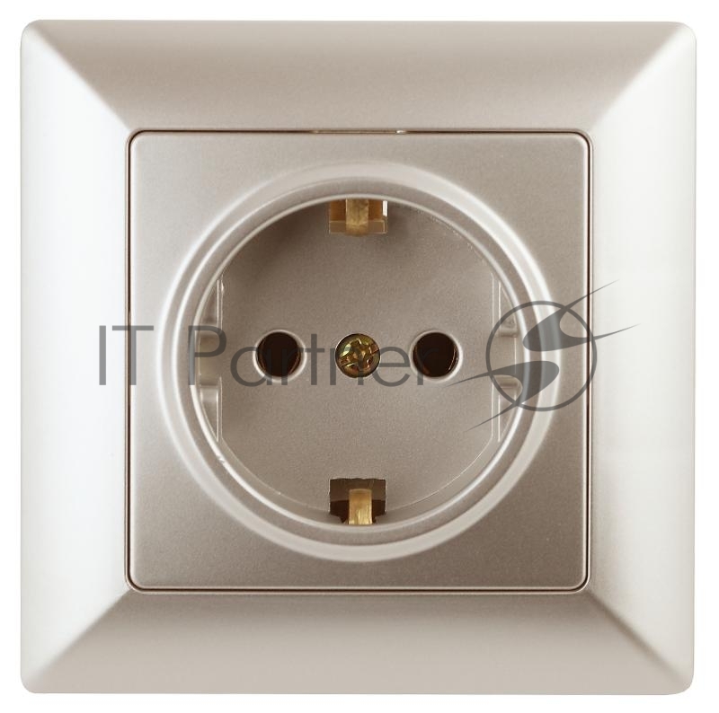 Розетка Intro 2P+E Schuko, 16А-250В, СУ, Solo, шампань (10/200/2000) 4-202-04