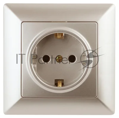 Розетка Intro 2P+E Schuko, 16А-250В, СУ, Solo, шампань (10/200/2000) 4-202-04