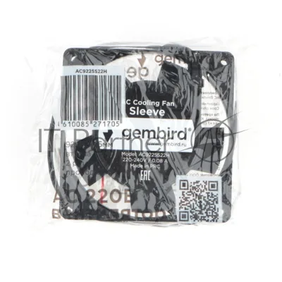 Вентилятор для корпуса Gembird черный, 92 мм, 2400 об/мин, 31.5 дБ, 2 pin