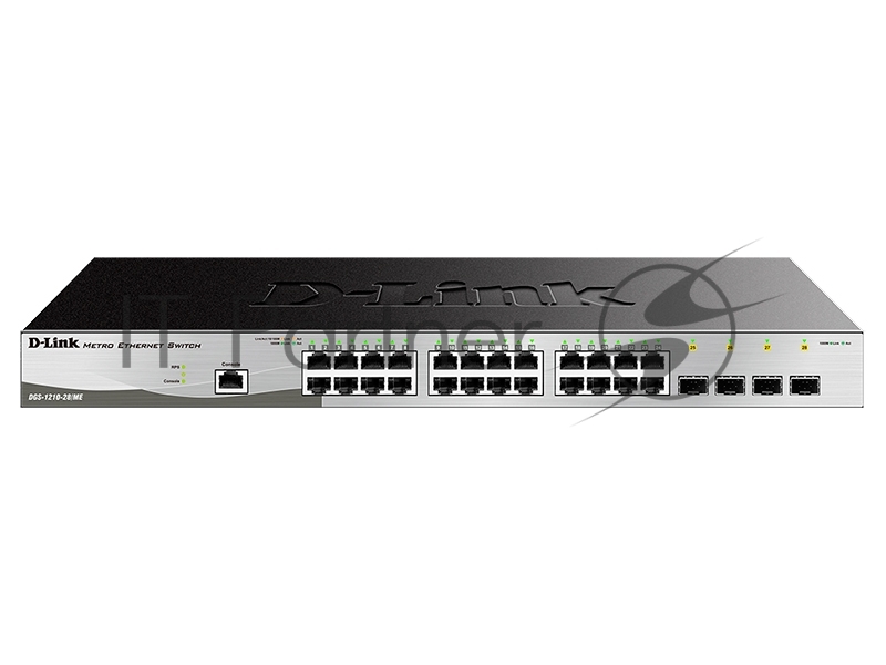 Коммутатор D-Link DGS-1210-28/ME/B2A, 24×1 Гбит/с + 4×1 Гбит/с SFP, управляемый
