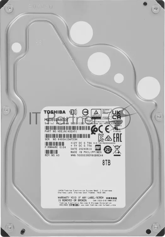 Жесткий диск HDD Toshiba Enterprise Capacity 8Tb 7200rpm SAS 256Mb 3.5"