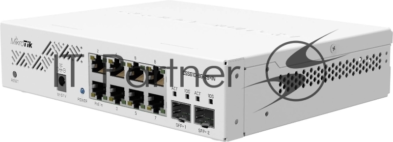Коммутатор MikroTik CSS610-8G-2S+IN, 8×1 Гбит/с + 2×10 Гбит/с SFP+, управляемый