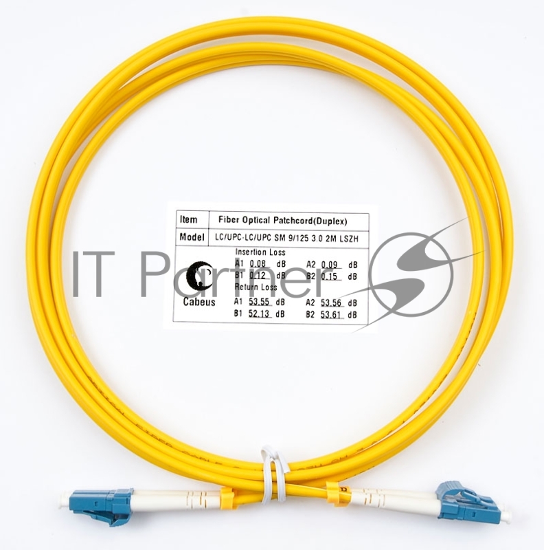 Патч-корд оптический Cabeus FOP(d)-9-LC-LC-2m duplex LC-LC 9/125 sm 2м LSZH