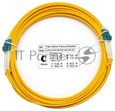Патч-корд оптический Cabeus FOP(d)-9-LC-LC-5m duplex LC-LC 9/125 sm 5м LSZH