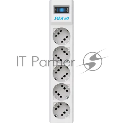 Сетевой фильтр ZIS PILOT Surge protector Pilot SG5 5 outlets (GP), 10A/2.2kVt, automatic circuit-breaker, 3 m