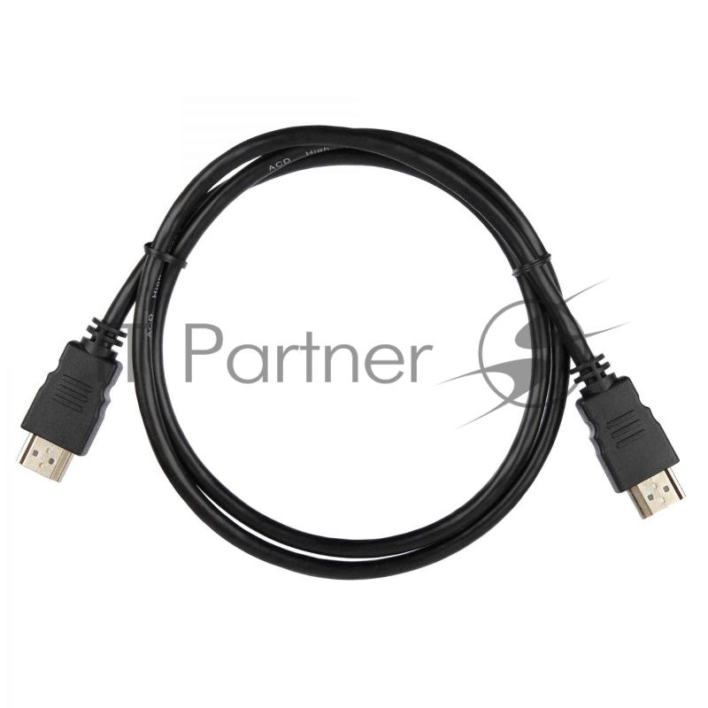 Кабель ACD-DHHM1-10B HDMI 1.4, Golden Plated,19m/19m, черный, 1м