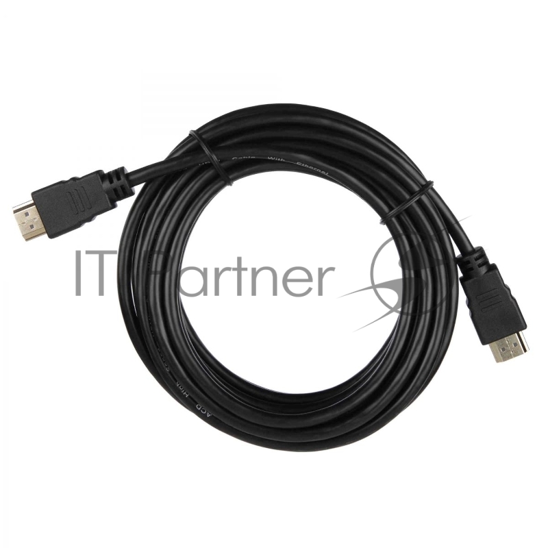 Кабель ACD-DHHM1-50B HDMI 1.4, Golden Plated,19m/19m, черный, 5м