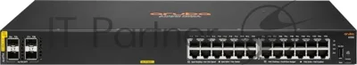 Коммутатор HPE Aruba 6100 24G CL4 4SFP+, 24×1 Гбит/с PoE+ + 4×10 Гбит/с SFP+, управляемый