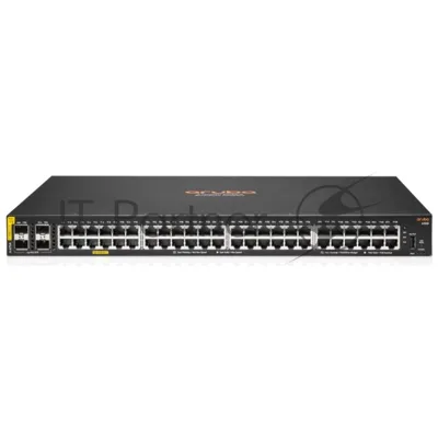 Коммутатор HPE Aruba 6100 48G 4SFP+ 370PoE+, 48×1 Гбит/с PoE+ + 4×10 Гбит/с SFP+, управляемый
