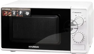 Микроволновая печь Hyundai HYM-M2044 белый, 20 л, 700 Вт, переключатели - поворотный механизм