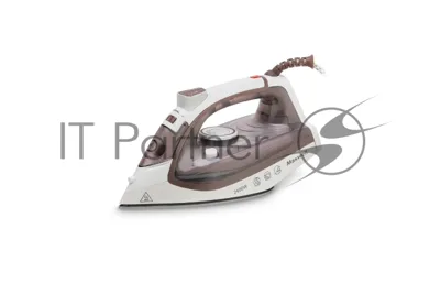 Утюг Maxwell MW-3047 белый/коричневый, 2400 Вт, 30 г/мин, 120 г/мин, 260 мл