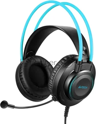 Гарнитура A4Tech Fstyler FH200i серый-синий, проводная, 3.5 мм