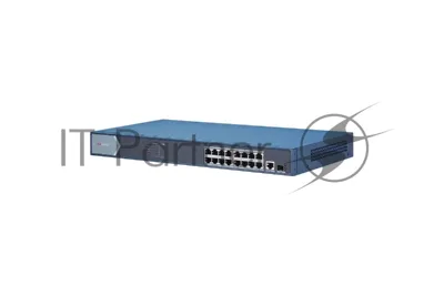 Коммутатор Hikvision DS-3E0518P-E, 16×1 Гбит/с PoE+ + 1×1 Гбит/с RJ45 + 1×1 Гбит/с SFP, неуправляемый