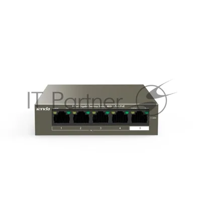 Коммутатор Tenda TEG1105P-4-63W, 4×1 Гбит/с PoE + 1×1 Гбит/с Uplink, неуправляемый
