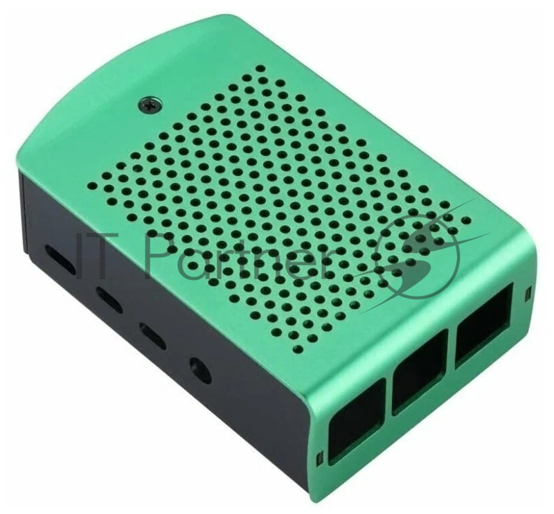 Корпус перфорированный Qumo с доп.креплением, Aluminum Case, Raspberry Pi 4B, green(RS037)