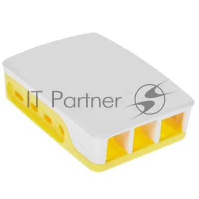 Корпус Qumo ABS Plastic, Raspberry Pi 4, белый/желтый