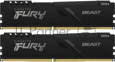 Оперативная память Kingston Fury Beast, DDR4, 32GB (2x16GB), 3600MHz, CL18, DIMM, с радиатором, черный
