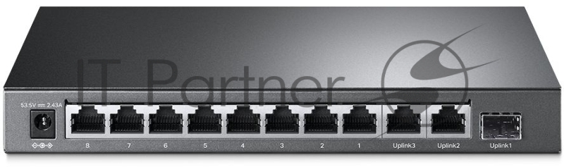 Коммутатор TP-Link 8-port 10/100Mbps Unmanaged PoE switch, 2 Gb RJ45 + 1 Gb SFP uplinks, PoE budget up to 124W