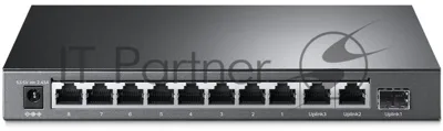 Коммутатор TP-Link 8-port 10/100Mbps Unmanaged PoE switch, 2 Gb RJ45 + 1 Gb SFP uplinks, PoE budget up to 124W