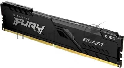 Оперативная память Kingston Fury Beast, DDR4, 16GB (1x16GB), 3200MHz, CL16, DIMM, с радиатором, черный