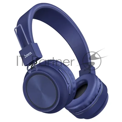 Беспроводные/проводные наушники Hoco W25 синий, полноразмерные, Bluetooth + проводной, до 12 ч.