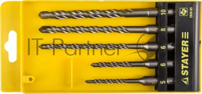 Набор буров STAYER PROFI 2930-H5 по бетону, хвостовик "SDS-Plus", 5х110; 6х110; 6х160; 8х160; 10х160мм; 5шт