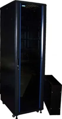Шкаф 19" Business, 27U 600x1000, черный, передняя дверь стекло, задняя дверь распашная металл