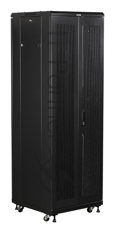 Шкаф 19" Business, 32U 600x800, черный, передняя дверь стекло, задняя дверь распашная металл