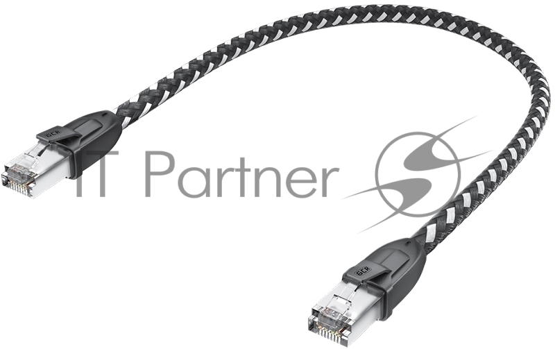 Патч-корд GCR PROF прямой 3.0m, UTP медь cat.6, STRONG черно-белый нейлон, ethernet high speed 10 Гбит/с, T568B, GCR-52778