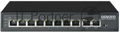 Коммутатор Osnovo SW-21000/A(120W), 10×100 Мбит/с (8×PoE), неуправляемый