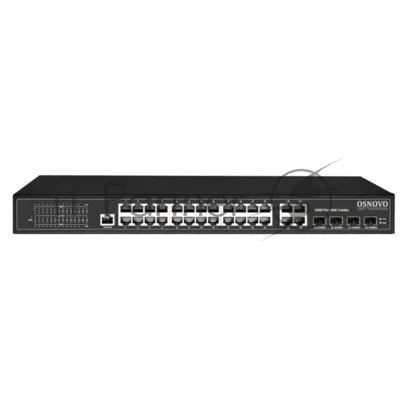 Коммутатор OSNOVO SW-8244/L(400W), 24×1 Гбит/с PoE + 4×1 Гбит/с Combo (SFP/RJ-45), управляемый