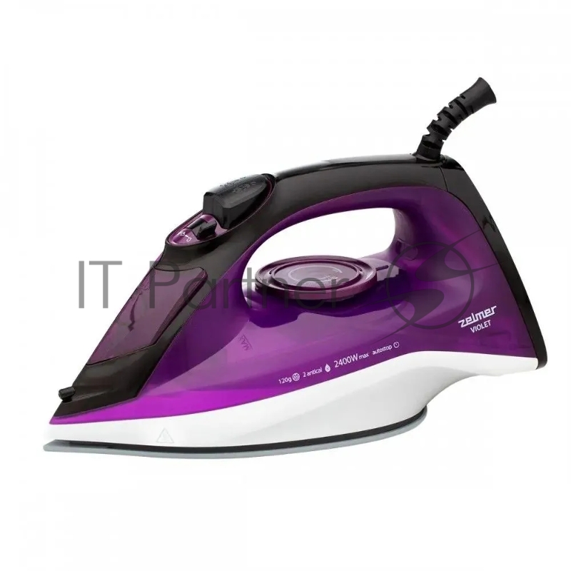 Утюг Zelmer ZIR1515 фиолетовый, 2400 Вт, 30 г/мин, 120 г/мин, 280 мл