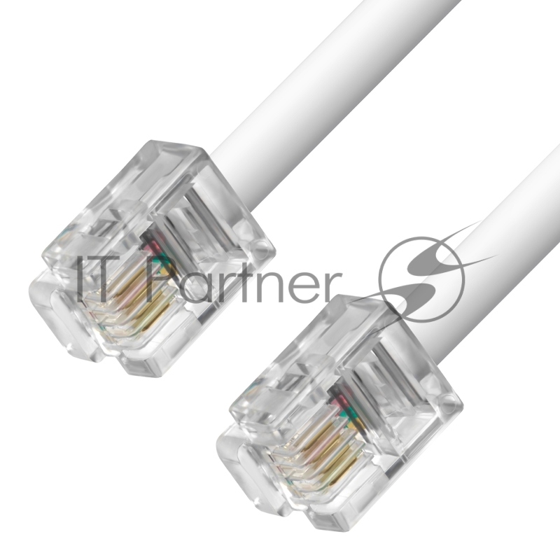 Телефонный шнур Greenconnect удлинитель для аппарата 3.0m GCR-TP6P4C-3.0m, 6P4C (джек 6p4c - jack 6p4c) белый Greenconnect Телефонный шнур удлинитель для аппарата 3.0m GCR-TP6P4C-3.0m, 6P4C (джек 6p4c - jack 6p4c) белый