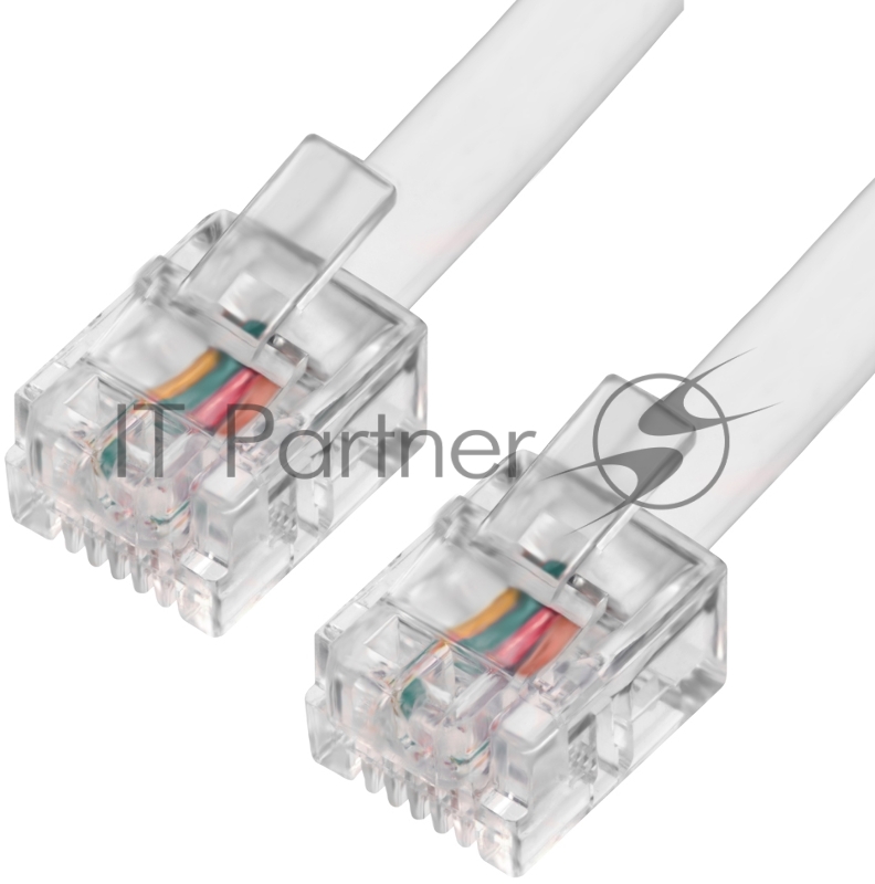 Телефонный шнур Greenconnect удлинитель для аппарата 5.0m GCR-TP6P4C-5.0m, 6P4C (джек 6p4c - jack 6p4c) белый Greenconnect Телефонный шнур удлинитель для аппарата 5.0m GCR-TP6P4C-5.0m, 6P4C (джек 6p4c - jack 6p4c) белый