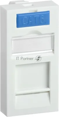 Вставка ITK CS6-11M со шторкой 22.5x45 1xKeystone пластик белый (упак.:1шт)