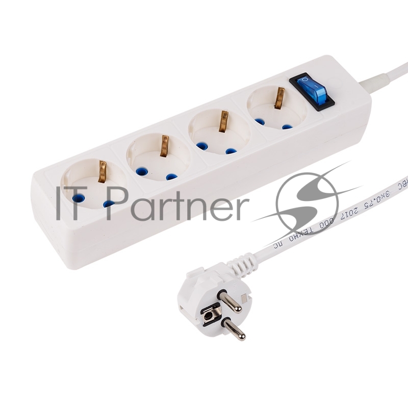 Сетевой фильтр PROconnect STANDARD 4 гнезда, 5 м, 3х0.75 мм², с/з + автовыкл., белый