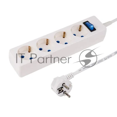 Сетевой фильтр PROconnect STANDARD 4 гнезда, 5 м, 3х0.75 мм², с/з + автовыкл., белый