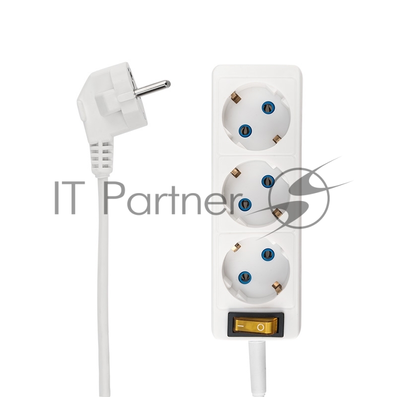 Удлинитель PROconnect 3 гнезда, 5 м, 3х0.75 мм², с/з, с кнопкой, белый