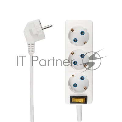 Удлинитель PROconnect 3 гнезда, 5 м, 3х0.75 мм², с/з, с кнопкой, белый