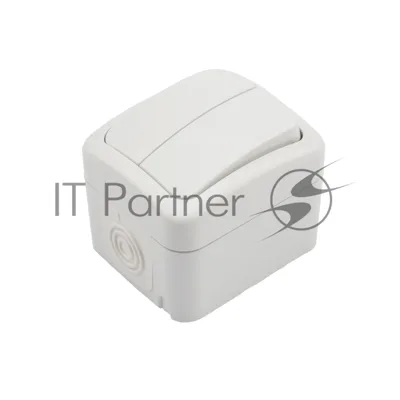 Выключатель двухклавишный Kranz Mini OG открытой установки, IP54 белый