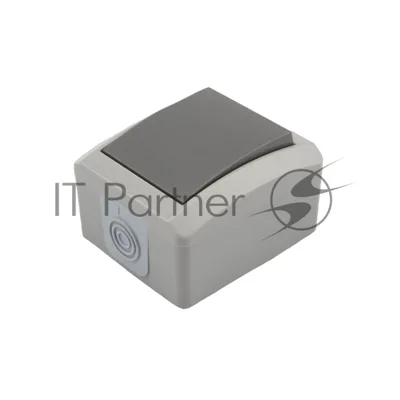 Переключатель проходной Kranz INDUSTRIAL открытой установки, IP54 серый