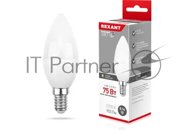 Лампа светодиодная Rexant свеча (CN) 9,5 Вт E14 903 лм 2700 K теплый свет