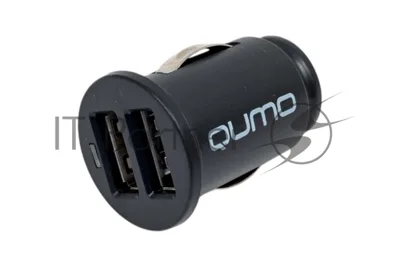 Автомобильное зарядное устройство Qumo Energy light (Charger 0034), 2USB, 2А, черный