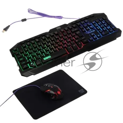 Комплект клавиатура+мышь Qumo Mystic K58/M76 проводной, USB, 3200 DPI, чёрный